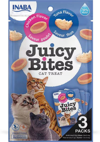 Inaba Cat Juicy Bites Chicken & Tuna Flavour 3x1.2oz