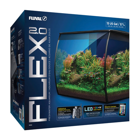 Fluval Flex 2.0 Aquarium Kit - Black - 15 Gallons