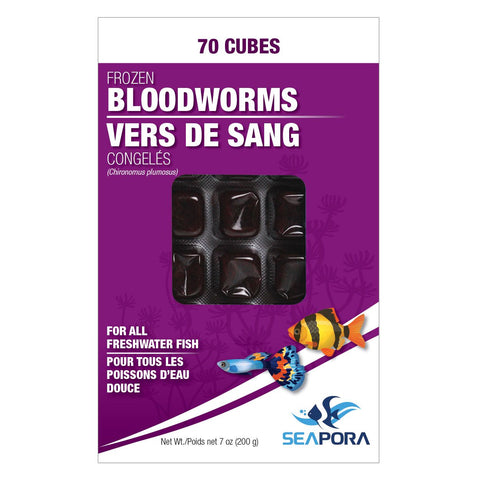 Seapora Frozen Bloodworm Cubes - 200g