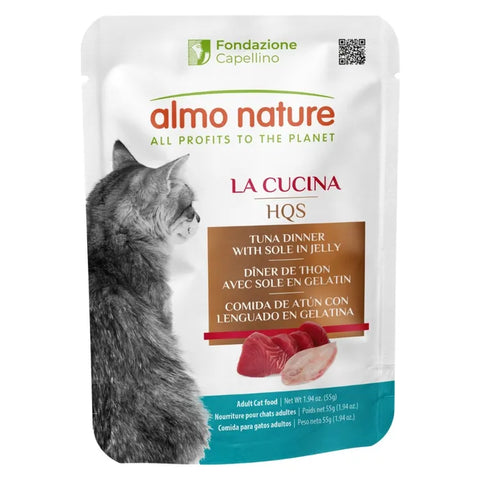Almo Nature HQS La Cucina Cat Food Pouches - Tuna Dinner With Sole In Jelly