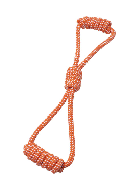 Bud'Z Rope Two Handles With Knot Orange Dog Toy - 15"