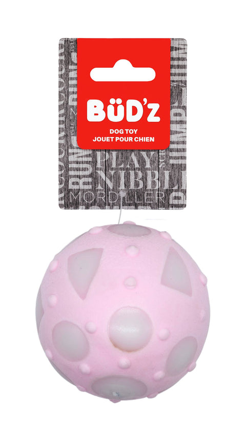 Bud'Z Rubber Dog Toy - Large Full Ball, Pink