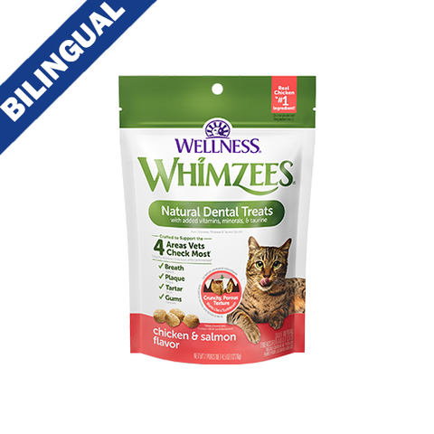 Whimzees Natural Dental Treats for Cats - Chicken and Salmon Flavour