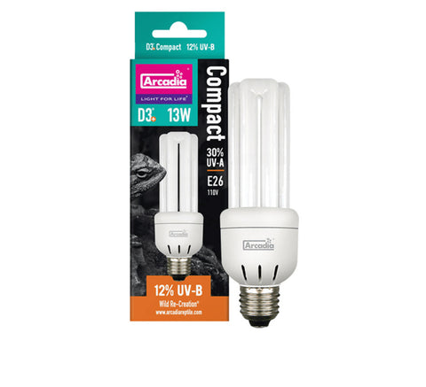 Arcadia Mini Triple U D3+ 12% Screw in Compact 13W