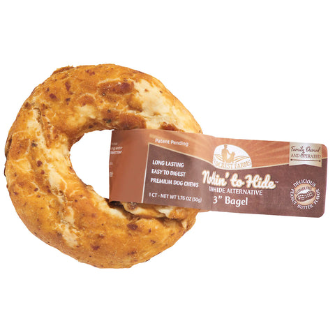 Nothin' to Hide™ Collagen Premium Dog Chew - 3" Bagel