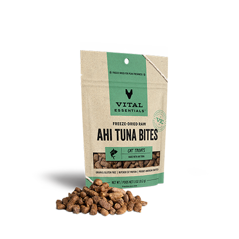 Vital Essentials Freeze-Dried Ahi Tuna Bites Treats for Cats - 1.1 oz