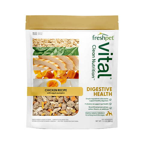 Fresh Pet® Vital® BENEFITS Digestive Health Chicken Recipe with Pumpkin & Spinach Fresh Dog Food 1.5lb