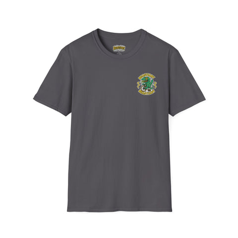 Unisex Softstyle T-Shirt with Vintage Green Emblem, Relaxed Fit Tee, Casual Wear, Perfect for Gifts, Everyday Comfort