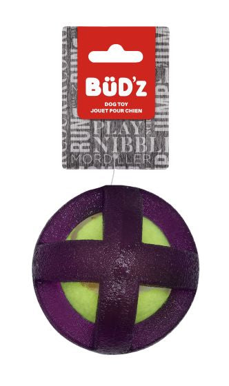 Budz Rubber Dog Toy With Inserted Tennis Ball | Assorted Colours