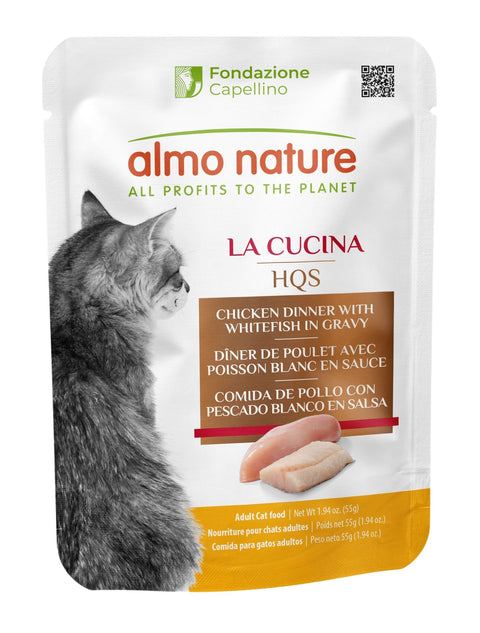 Almo Nature HQS La Cucina Cat Food Pouches - Chicken Dinner With Whitefish In Gravy