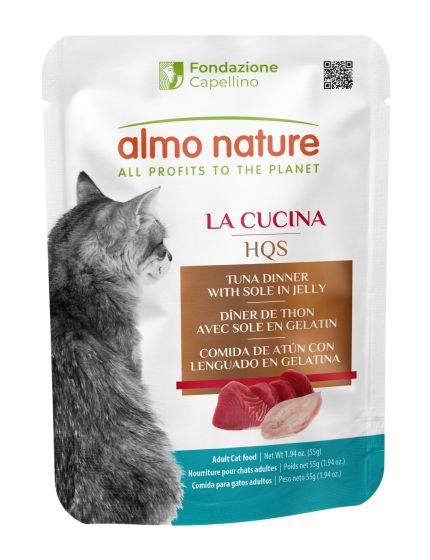 Almo Nature HQS La Cucina Cat Food Pouches - Tuna Dinner With Sole In Jelly