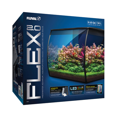 Fluval Flex 2.0 Aquarium Kit - Black - 9 Gallons