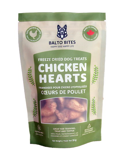 Balto Bites Freeze Dried Chicken Hearts - 55g