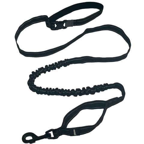 Muttluks Travel 2-in-1 Hands Free Bungee Leash | Black