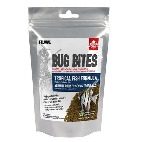 Fluval Bug Bites Tropical Fish Formula - Medium to Large - 1.4-2 mm pellets - 125g