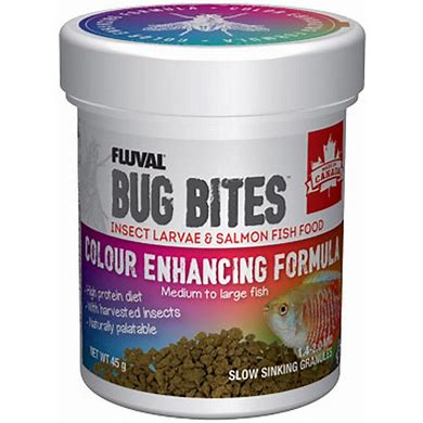 Fluval Bug Bites Tropical Color Enhancing Formula - Medium to Large - 1.4-2 mm pellets - 45 g