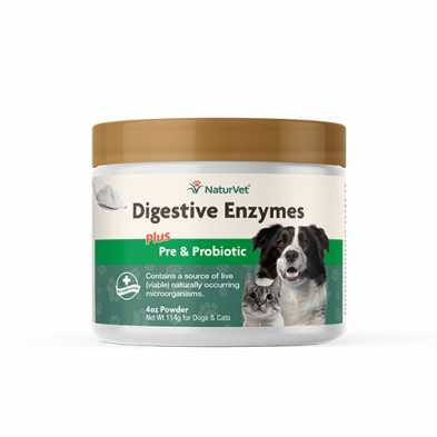 NaturVet Digestive Enzymes Powder with Probiotics and Prebiotics