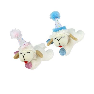 Multipet Lamb Chop Birthday Cat Toy 4.5" - Assorted Colours