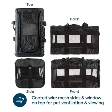 Sherpa® Deluxe™ Airline Approved Soft Sided Dog & Cat Carrier, Black, Large