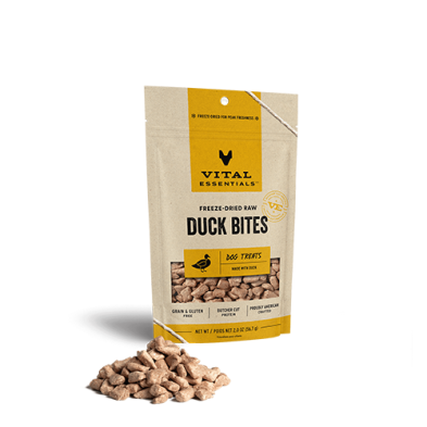 Vital Essentials Freeze-Dried Duck Bites - Dog Treat