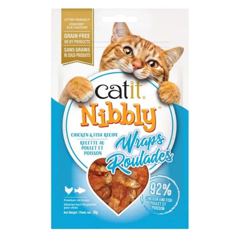 Catit Nibbly Wraps Cat Treats - Chicken & Fish - 30g