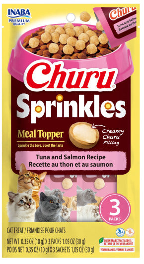 Inaba Cat Churu Sprinkles Meal Topper Tuna & Salmon 3x1.05oz
