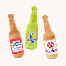 Pawty Animals Beer Bottle Squeaker Toy