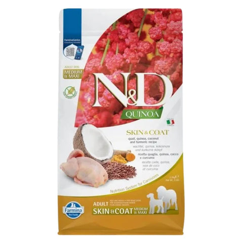 Farmina N&D Quinoa Skin & Coat Quail & Coconut Med/Maxi Dog Food 2.5kg