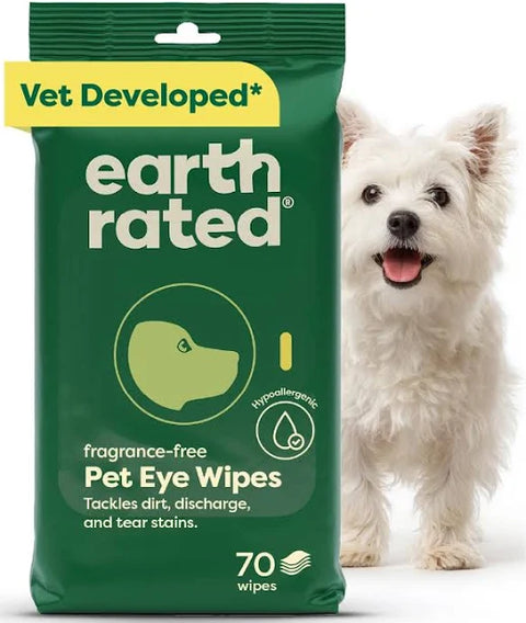 EarthRated Pet Eye Wipes Unscented 60ct