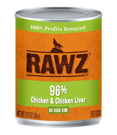 RAWZ 96% Chicken & Chicken Liver for Dogs 12.5oz