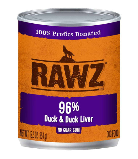 RAWZ 96% Duck & Duck Liver for Dogs 12.5oz