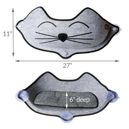 K&H EZ Mount Kittyface Window Bed - Gray