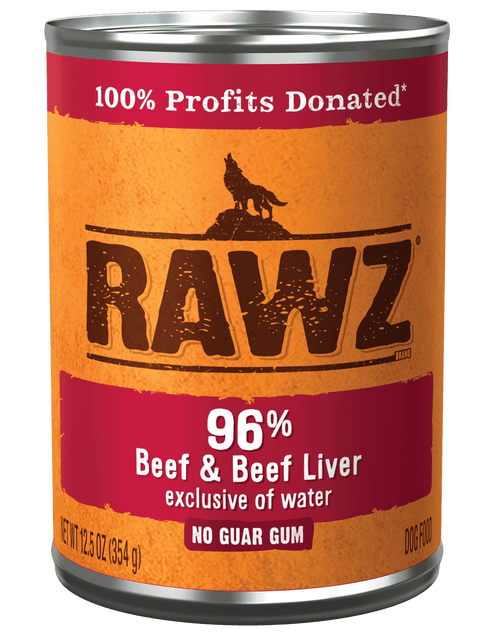 RAWZ 96% Beef & Beef Liver for Dogs 12.5oz