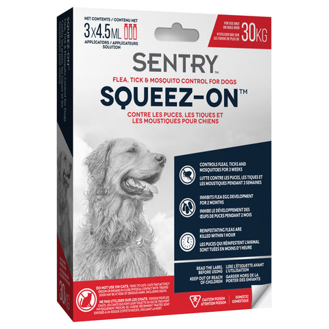 Sentry Squeez-On Flea, Tick & Mosquito Control, For Dogs