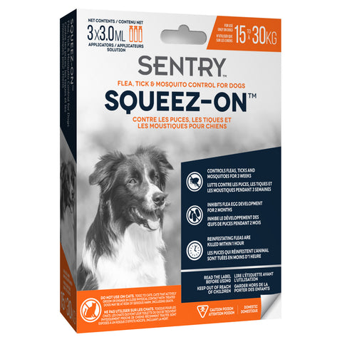 Sentry Squeez-On Flea, Tick & Mosquito Control, For Dogs