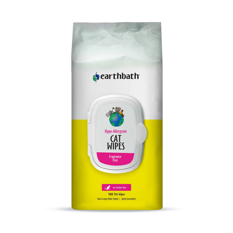 Earthbath Hypo-Allergenic Cat Wipes | Fragrance Free 100 PetWipes