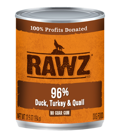 RAWZ 96% Duck, Turkey, Quail for Dogs 12.5oz