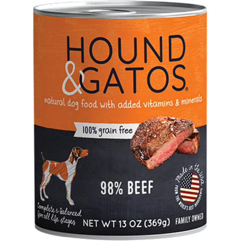 Hound & Gatos Beef Complete Meal For Dogs 13oz