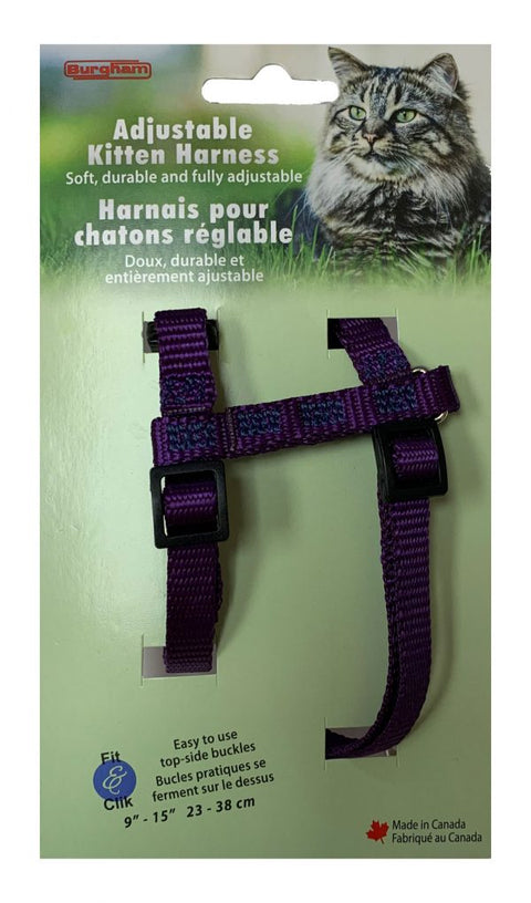 Burgham Adjustable Kitten Harness 3/8”x9”-15”